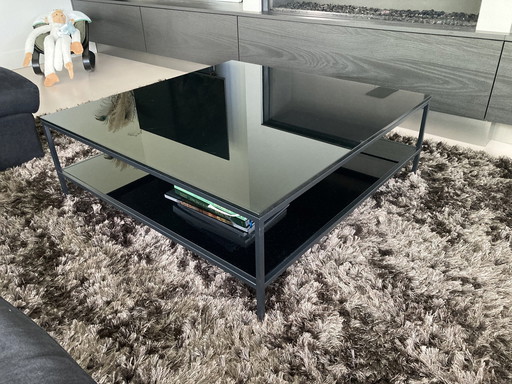 Couchtisch Modern Schwarz Metall Mit Glas