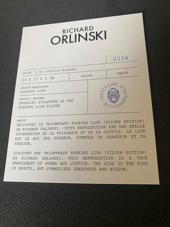 Image 1 of Roaring Lion Silver Edition Von Richard Orlinski Neu 2024