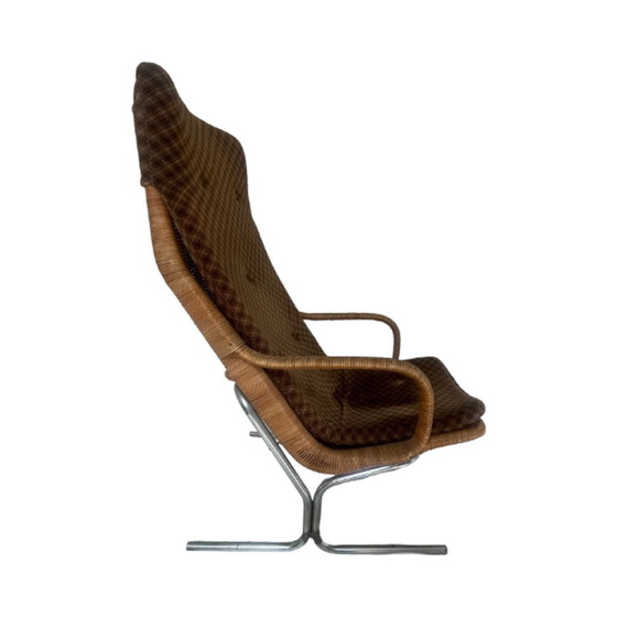 Image 1 of Dirk van Sliedregt für Gebroeders Jonkers - Rattan / Geflecht Sessel mit Kissen - Modell 514c - 1950's Dutch design