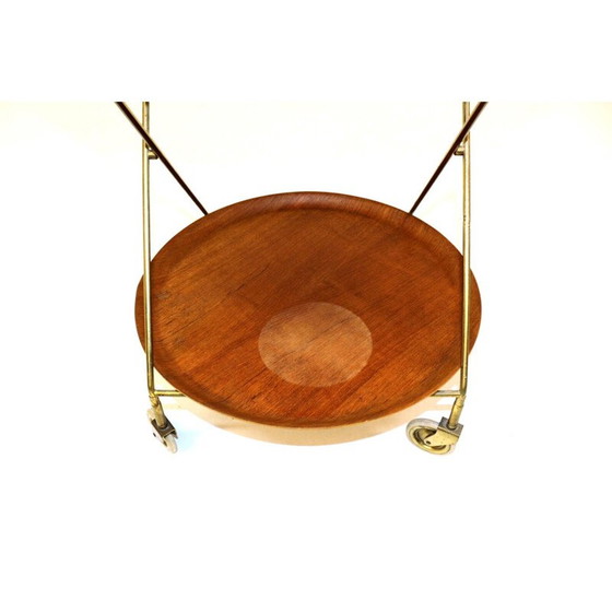 Image 1 of Vintage Anrichte aus Teakholz und Metall auf Rädern, Schweden 1960