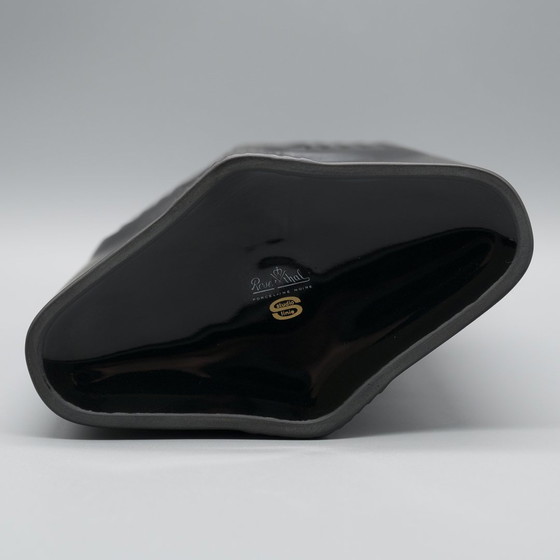 Image 1 of Rosenthal Rosemonde Nairac Porcelaine Noire Op Art Vase Duo Baum des Lebens 33+26Cm