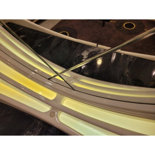 Vintage Space Age Frisiertisch aus weiß lackiertem Holz für Dbm, Italien 1970