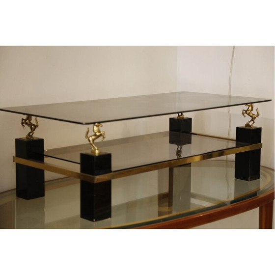 Image 1 of Vintage Couchtisch aus schwarz lackiertem Holz, Italien 1960