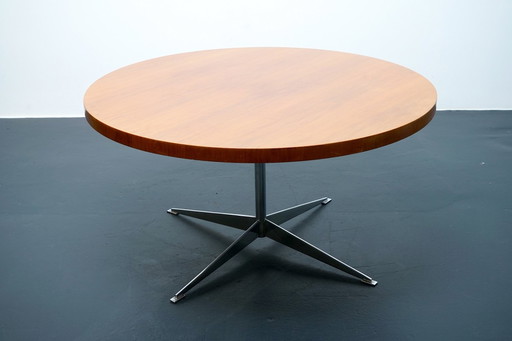 Runder deutscher Vintage Couchtisch aus Teak, 1960er
