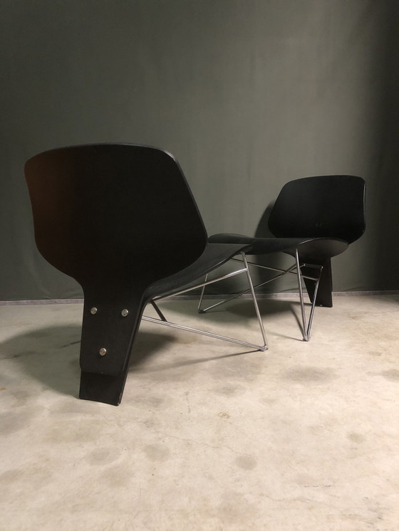 Image 1 of Gebogenes Sperrholz und Metall Lounge Chair's