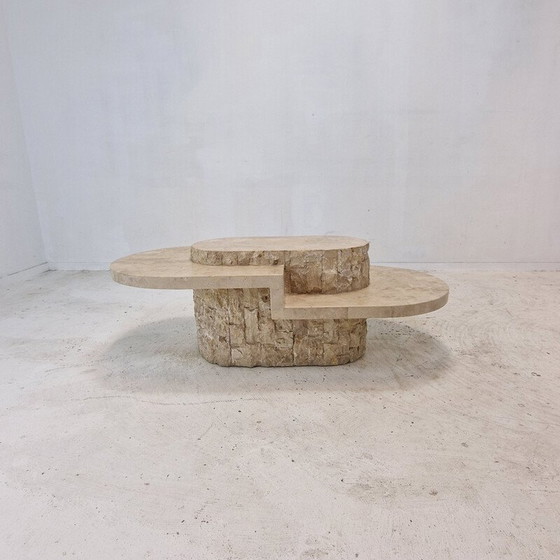 Image 1 of Vintage Couchtisch aus Mactan-Stein von Magnussen Ponte, 1980