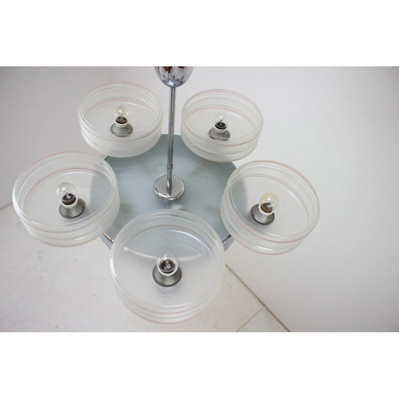 Image 1 of Vintage-Kronleuchter aus Metall und Glas im Art-Deco-Stil, Tschechoslowakei 1930
