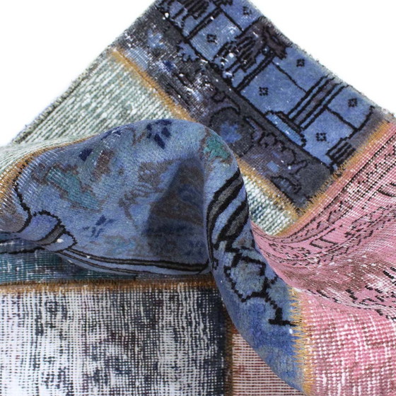 Image 1 of Perserteppich Patchwork Teppich 130X130 Nr 2520