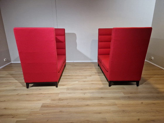 Image 1 of 2X Satellit Höhle Akustische Sofas Wolle Stoff Rot Design