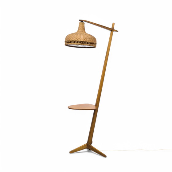 Image 1 of Mid Century Stehlampe aus Holz von Krásná Jizba, 1950S