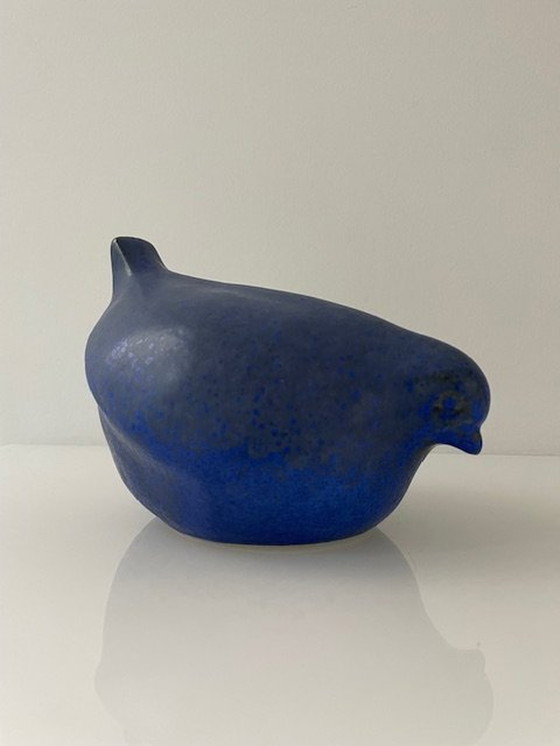 Image 1 of Statue Stilisierter Vogel - Safier Blau Keramik - Skandinavisches Design