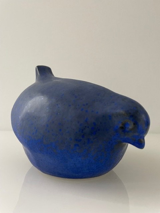 Image 1 of Statue Stilisierter Vogel - Safier Blau Keramik - Skandinavisches Design