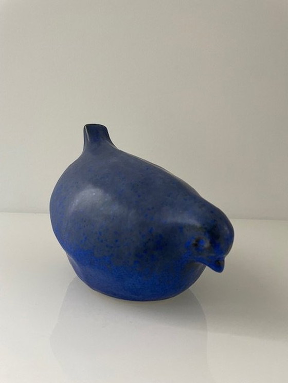 Image 1 of Statue Stilisierter Vogel - Safier Blau Keramik - Skandinavisches Design