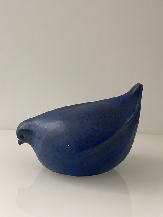 Image 1 of Statue Stilisierter Vogel - Safier Blau Keramik - Skandinavisches Design