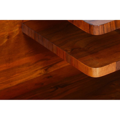 Vintage Art Deco Sockel in Nussbaum und Chrom von Mücke - Melder, Tschechien 1930er Jahre