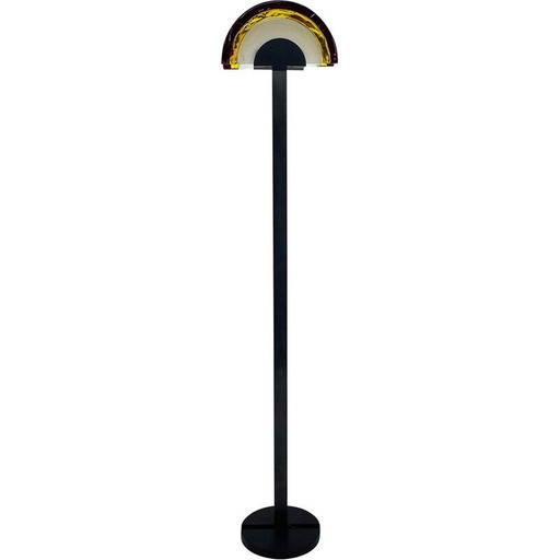 Klassische italienische Stehlampe aus Muranoglas und Metall von Av Mazzega, Italien 1980er