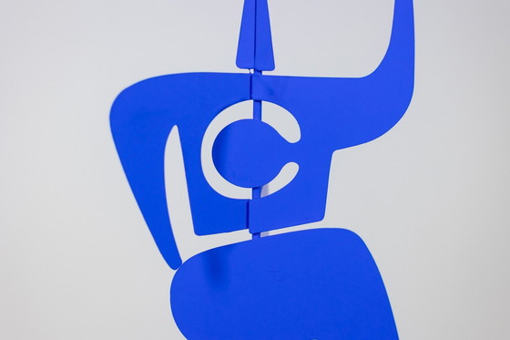 Image 1 of Antonine De Saint Pierre. Skulptur "Bugler" Blau. Zeitgenössisch.