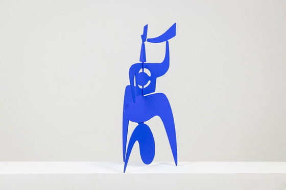 Image 1 of Antonine De Saint Pierre. Skulptur "Bugler" Blau. Zeitgenössisch.