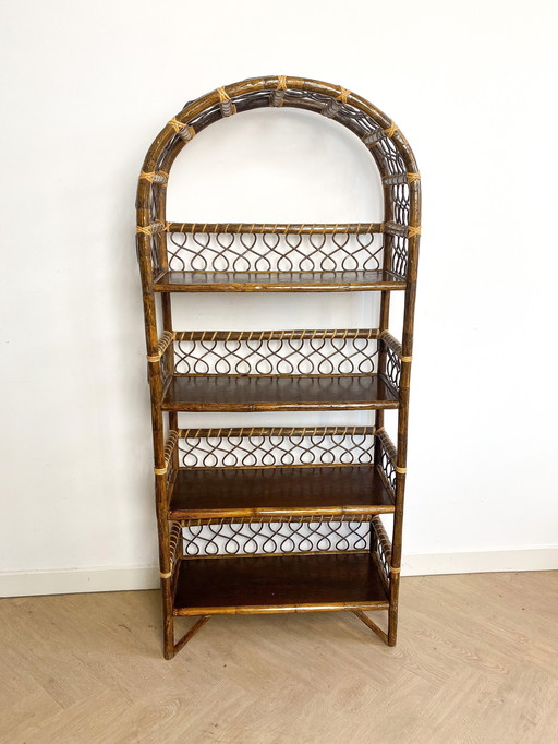 Rattan Wicker Bow Cabinet