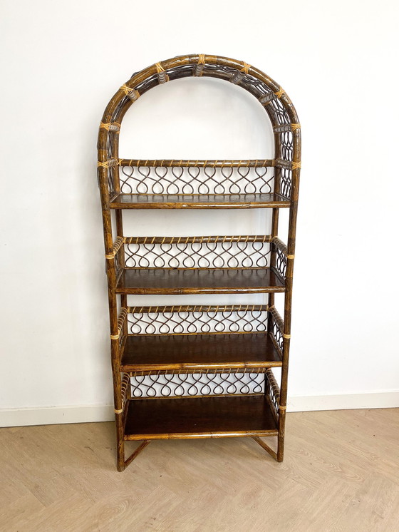 Image 1 of Rattan Wicker Bow Cabinet