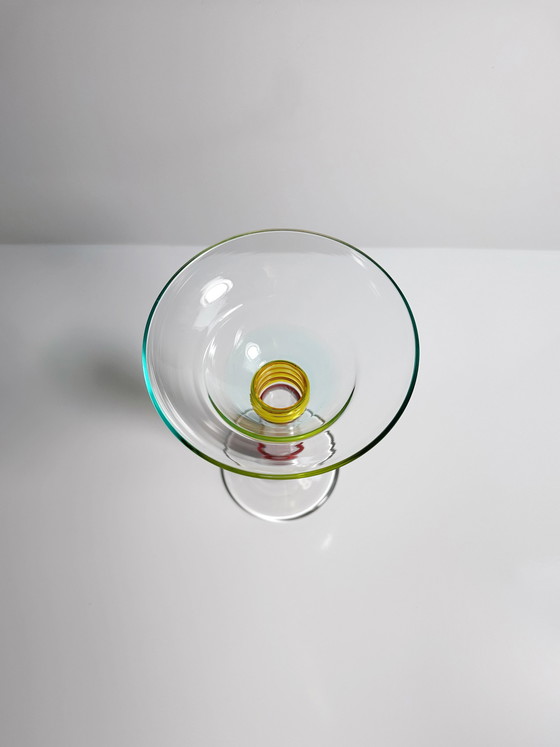 Image 1 of Vintage Leonardo Glas Vase Postmodern Memphis Milano 80Er 90Er