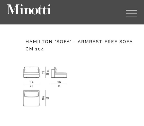 Image 1 of Minotti Hamilton Modular Ecksofa In Stoff Pepper & Salt