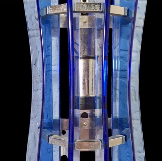 Image 1 of Veca Glas Wandleuchte Blau , 1970S