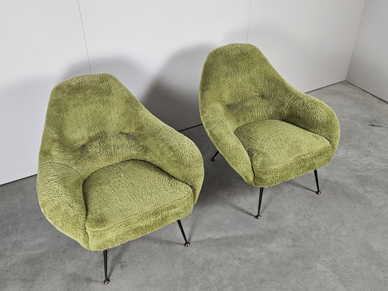 Image 1 of Vintage Set Französisch Sessel Lime Green