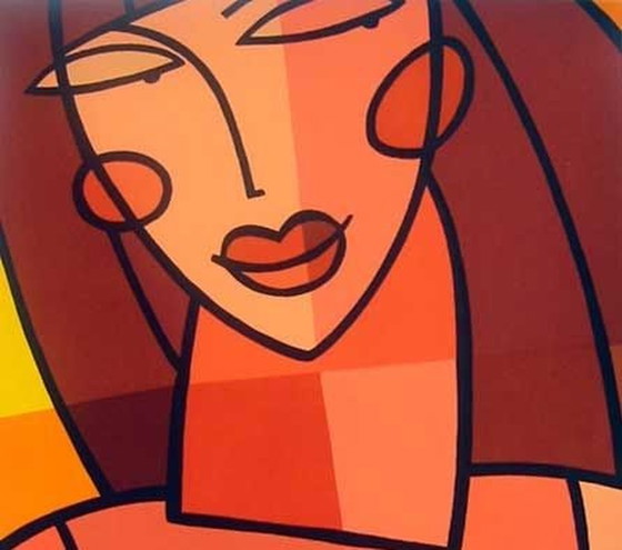 Image 1 of Jacqueline Schafer Woman in Gold Handsigniert.