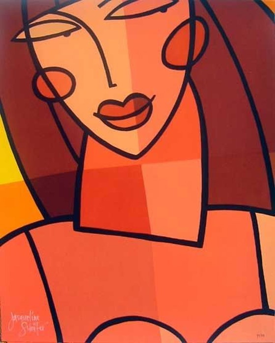 Image 1 of Jacqueline Schafer Woman in Gold Handsigniert.