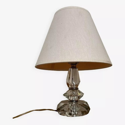 Vintage-Lampe aus Kristall und Chrom, Frankreich 1940