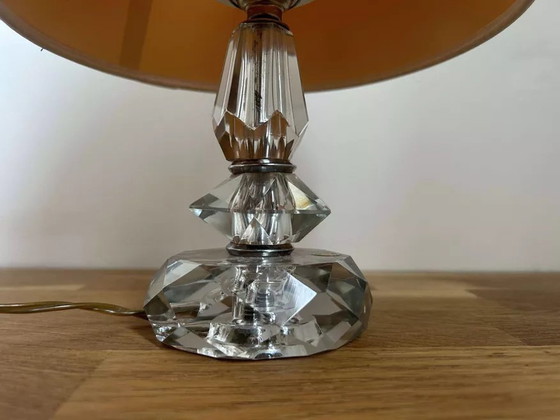 Image 1 of Vintage-Lampe aus Kristall und Chrom, Frankreich 1940