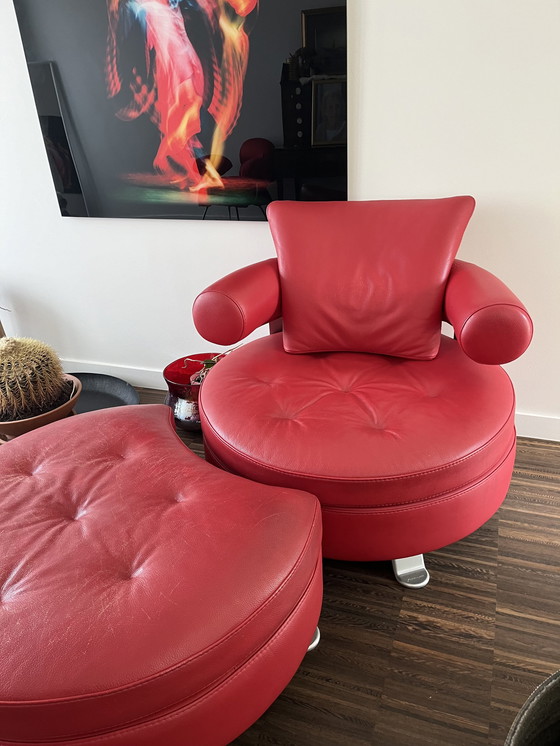 Image 1 of Formenti 2-Sitzer und 3-Sitzer in rotem Leder