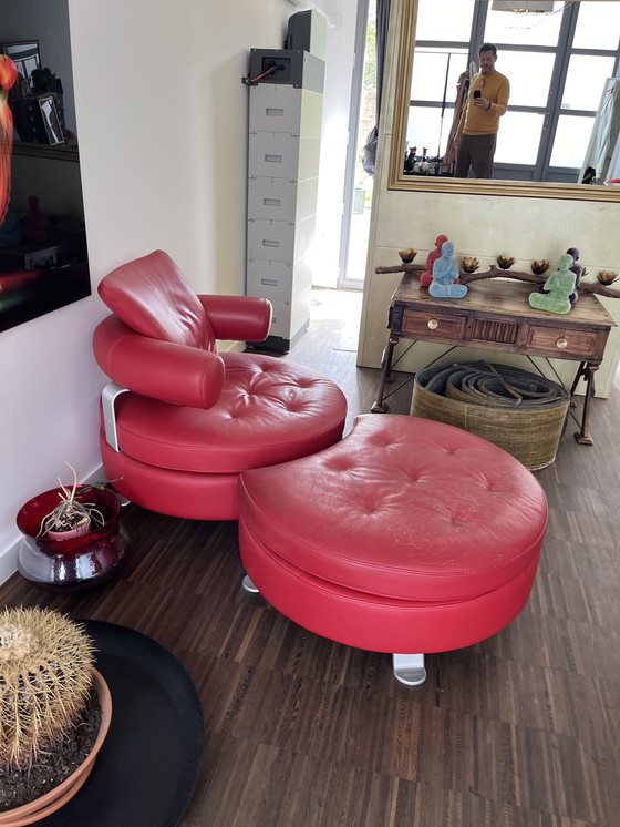 Image 1 of Formenti 2-Sitzer und 3-Sitzer in rotem Leder