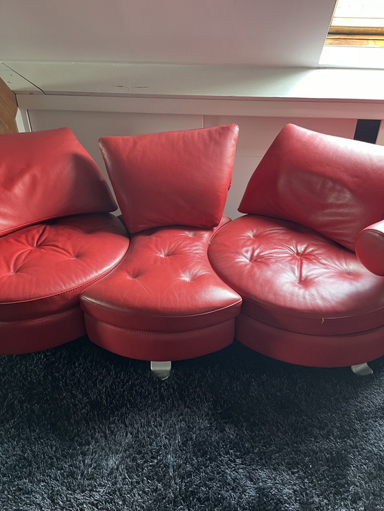 Image 1 of Formenti 2-Sitzer und 3-Sitzer in rotem Leder