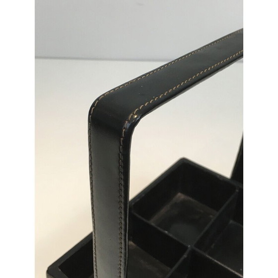 Image 1 of Schreibtischset aus Leder von Jacques Adnet, 1950