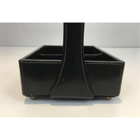 Image 1 of Schreibtischset aus Leder von Jacques Adnet, 1950