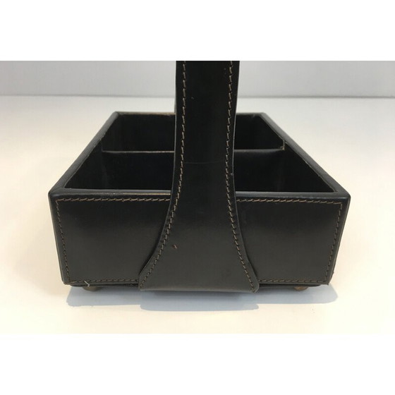 Image 1 of Schreibtischset aus Leder von Jacques Adnet, 1950