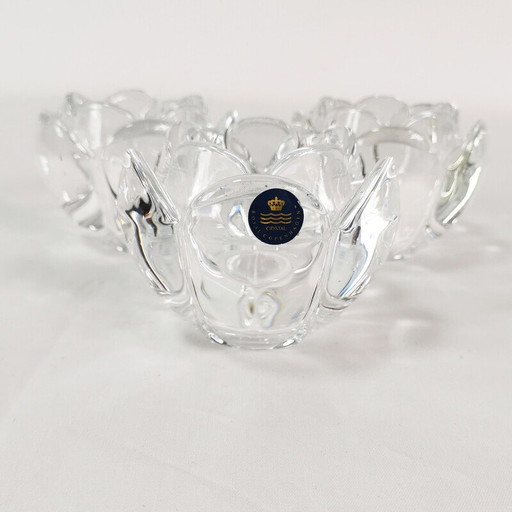 Satz von 3 Vintage-Kerzenhaltern aus Kristall für Royal Copenhagen, Dänemark 1980