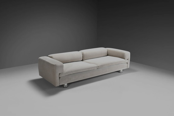 Image 1 of Großes Howard Keith 'Diplomat'-Sofa für Hk-Möbel aus weißem Samt, 1970er Jahre