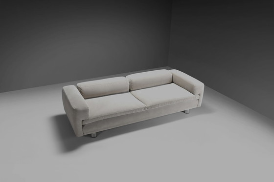 Image 1 of Großes Howard Keith 'Diplomat'-Sofa für Hk-Möbel aus weißem Samt, 1970er Jahre