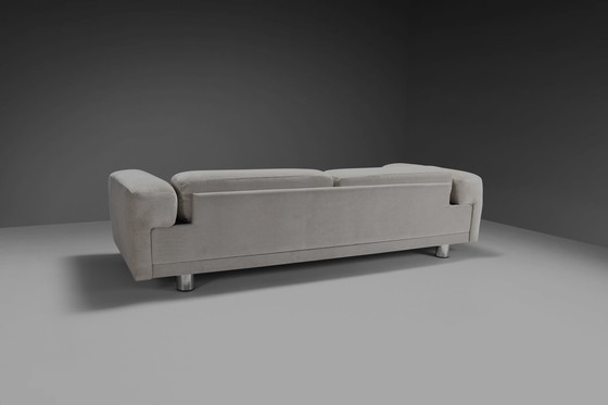 Image 1 of Großes Howard Keith 'Diplomat'-Sofa für Hk-Möbel aus weißem Samt, 1970er Jahre