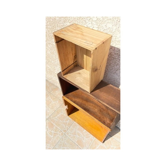 Image 1 of Geometrisches Vintage-Regal aus Eichenholz