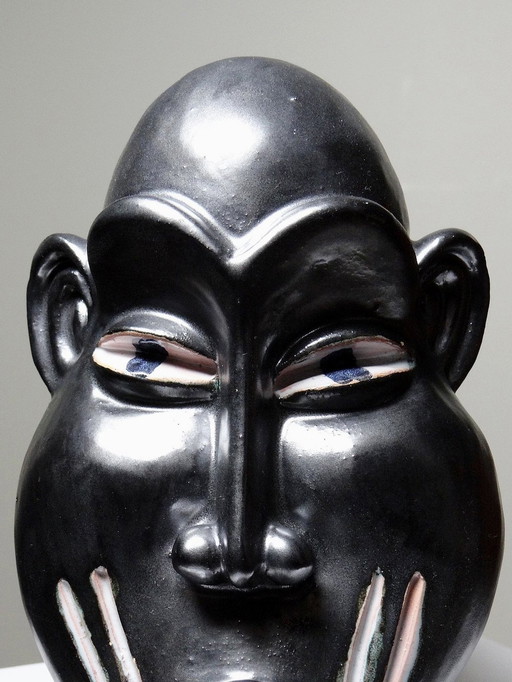 Afrikanische Emaille-Keramik-Maske Dan-Stil Zu Identifizieren