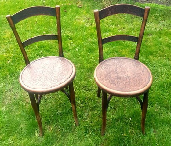 Image 1 of Holz-Kaffeehausstühle von Thonet, 2er-Set