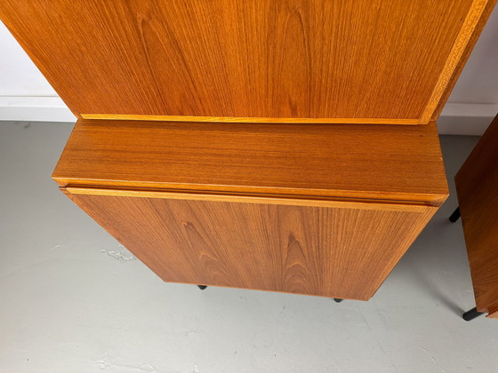 Image 1 of Set of 2 narrow Teak Cabinets from Omann Jun, 1960s