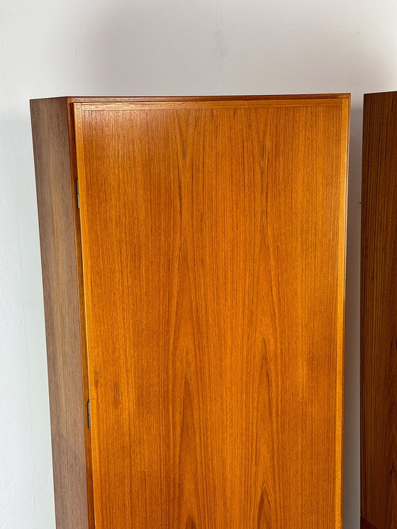 Image 1 of Set of 2 narrow Teak Cabinets from Omann Jun, 1960s