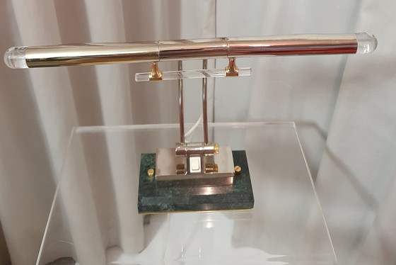 Image 1 of Tisch-/Wandleuchte Messing/Marmor 1980er