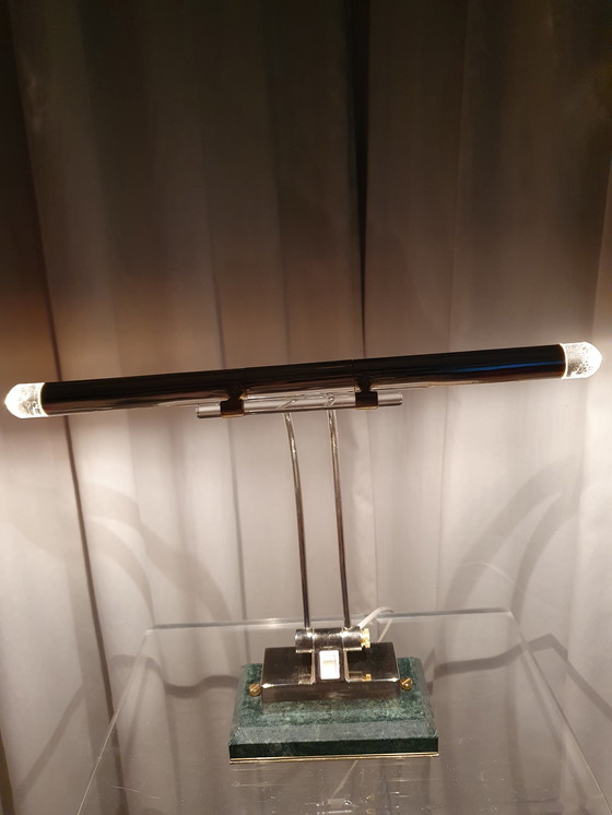 Image 1 of Tisch-/Wandleuchte Messing/Marmor 1980er