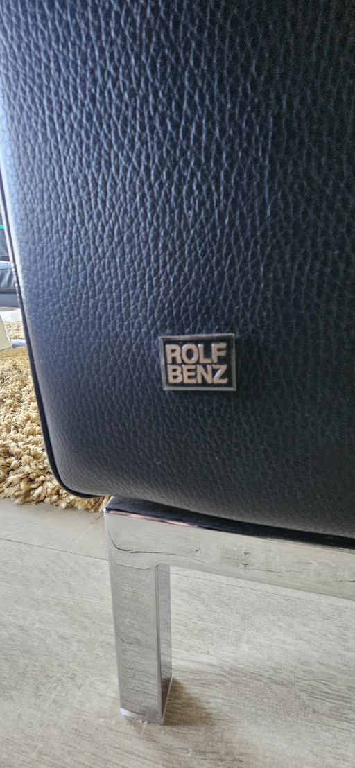 Rolf Benz Schwarzes Leder Ecksofa